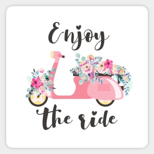 Enjoy The Ride | Pink Scooter Sticker